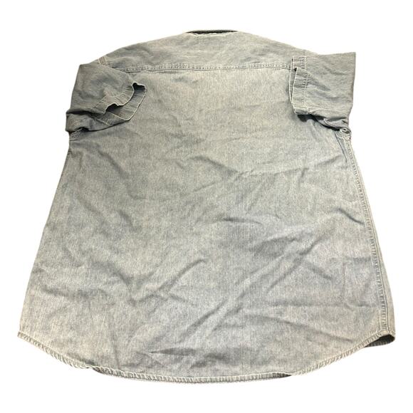 Vtg Embroidered Lightwash Blue Denim Button Up Shirt Sz Small Gardening Cottage - Picture 2 of 5